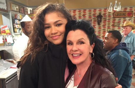 Bess Motta and Zendaya on the set of K.C. Undercover